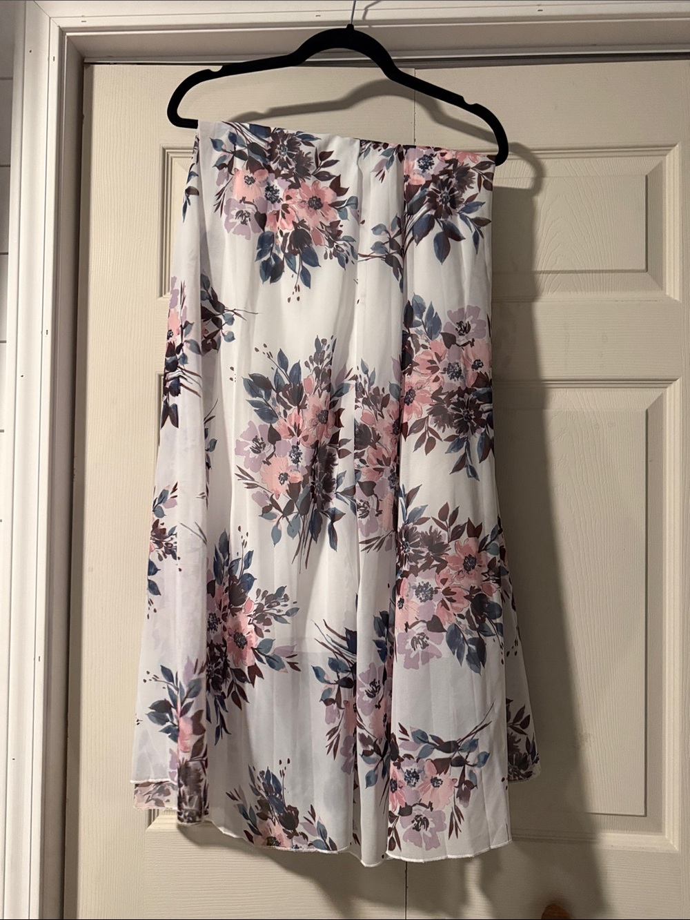 Floral White & Pink A-Line Women’s Skirt